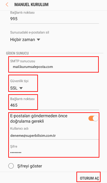 E Posta Kurulumu